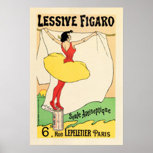 Affiche Lessive Figaro Soap Lessive Détergent Vieux Paris 