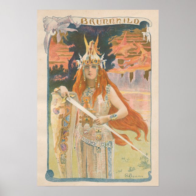 Affiche L'Estampe Moderne : Brunnhild, Gaston Bussiere (Devant)
