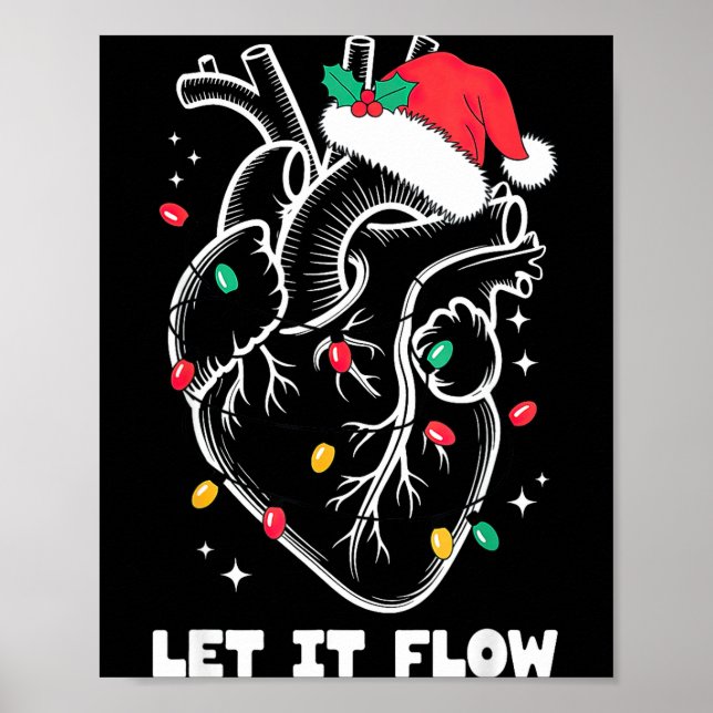 Affiche Let It Flow Anatomy Heart Santa Xmas  (Devant)