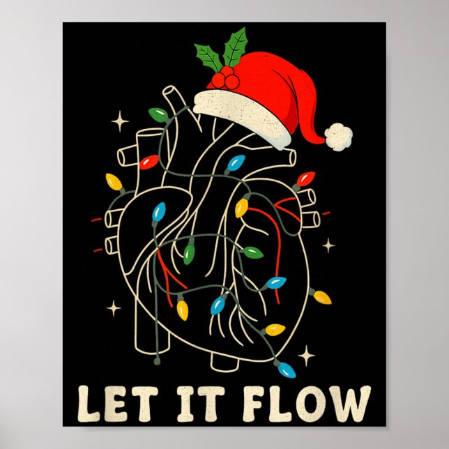 Affiche Let It Flow Funny Anatomical Heart Christmas, Medi (Devant)