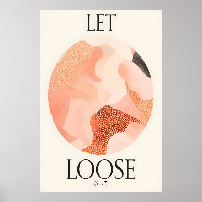 Affiche Let Loose Art Print Abstract Peach Gradients (Devant)