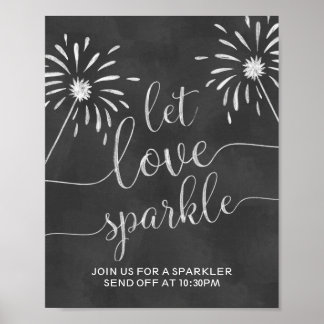 Affiche Let Love Sparkle Send Off Chalkboard Mariage Signe