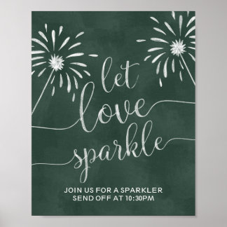 Affiche Let Love Sparkle Send Off Chalkboard Mariage Signe