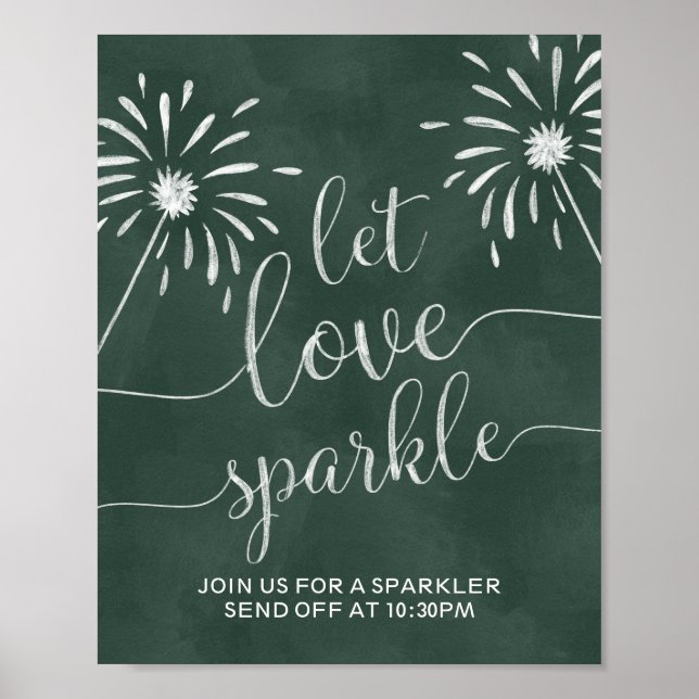 Affiche Let Love Sparkle Send Off Chalkboard Mariage Signe (Devant)