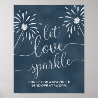 Affiche Let Love Sparkle Send Off Chalkboard Mariage Signe