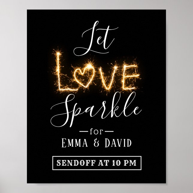 Affiche Let Love Sparkle | Sparkler Send Off Wedding Sign (Devant)
