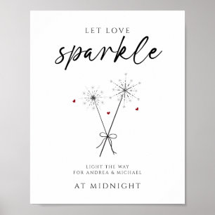 Affiche Let Love Sparkle - Sparkler Sendoff Mariage Décont