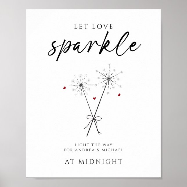 Affiche Let Love Sparkle - Sparkler Sendoff Mariage Décont (Devant)