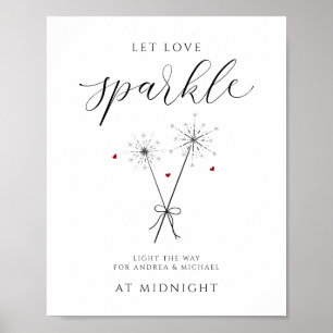 Affiche Let Love Sparkle - Sparkler Sendoff Sign Mariage