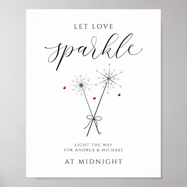 Affiche Let Love Sparkle - Sparkler Sendoff Sign Mariage (Devant)