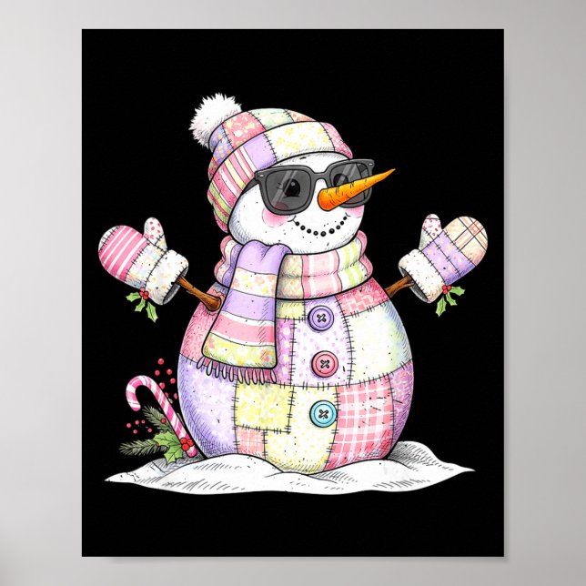 Affiche Let’s Chill Snowman Christmas Coffee Cute Holiday  (Devant)
