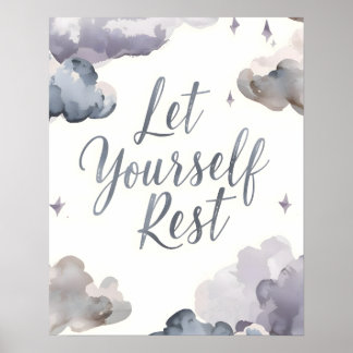 Affiche Let Yourself Rest Inspirational Quote Typography