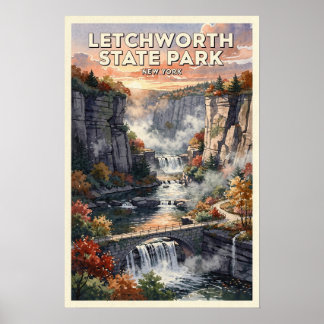 Affiche Letchworth State Park New York Vintage Travel