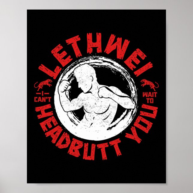 Affiche Lethwei Instructor Headbutt Burmese Boxe Myanmar (Devant)