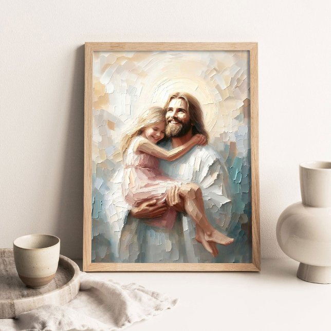 Affiche L'étreinte aimante de Jésus, Peinture chrétienne,  (Créateur téléchargé)