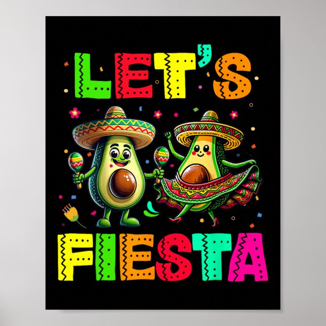 Affiche Lets Fiesta 5 Cinco De Mayo Pour Femmes Hommes Gar (Devant)