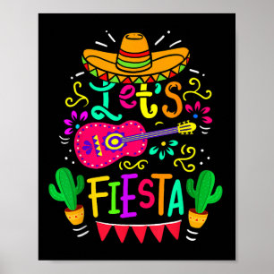 Affiche Lets Fiesta Cinco De Mayo Parti Mexicain Guitare L