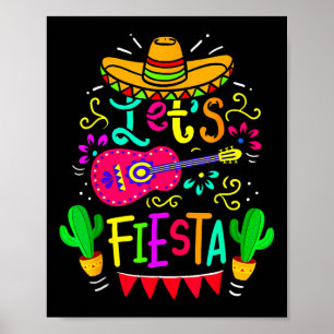 Affiche Lets Fiesta Cinco De Mayo Parti Mexicain Guitare L