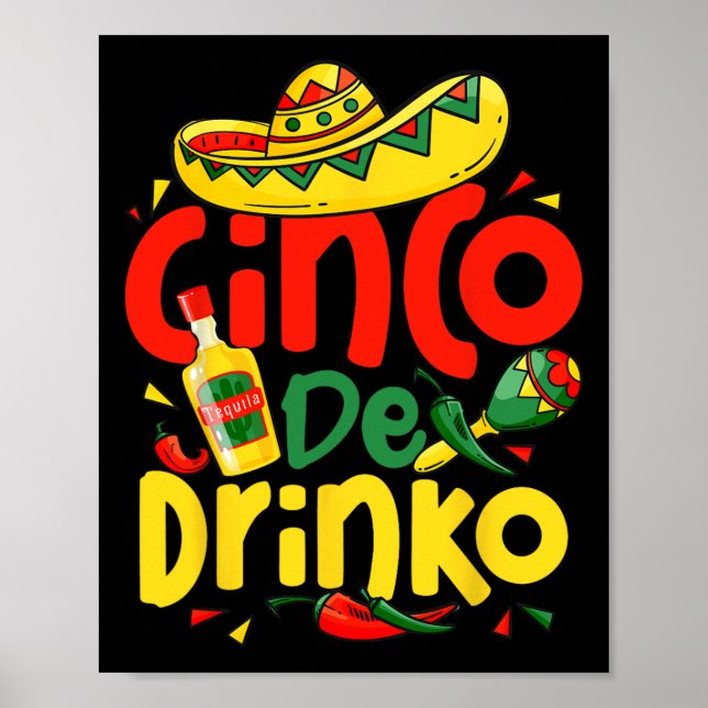 Affiche Lets Fiesta Squad Cinco Drinko 5 Cinco De Mayo Mex (Devant)