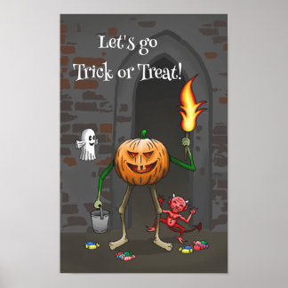 Affiche Let's go Trick or Treat with the Pumpkin