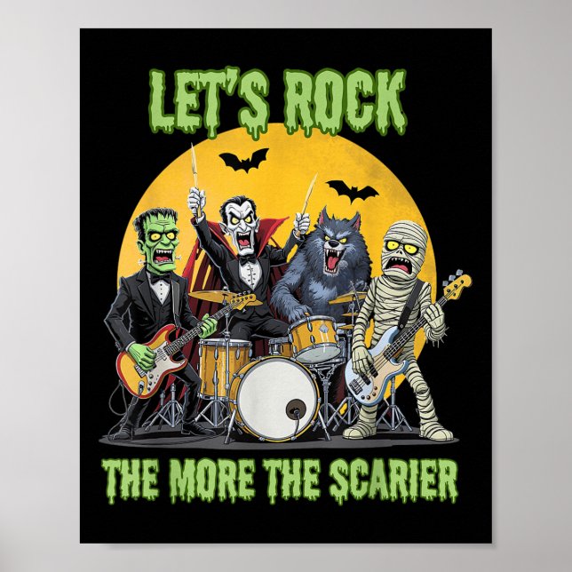 Affiche Lets Rock The More The Ier Clic Monsters Halloween (Devant)