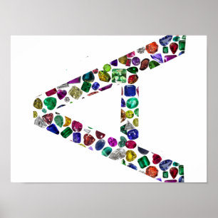 Affiche LETTER-A, made with Gemstones