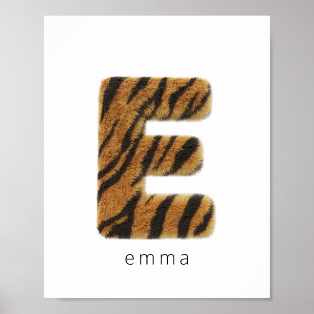 Affiche Letter E tiger fur (Devant)