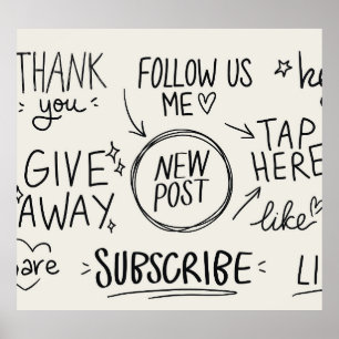 Affiche Lettrage à la main : Jeu de Doodles Vintage.