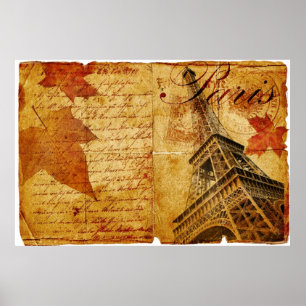 Affiche Lettrage vintage de Paris