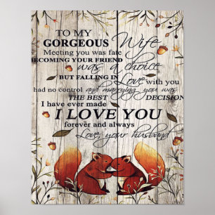 Affiche Lettre à ma femme   Cadeau mignon pour votre femme