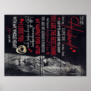 Affiche Lettre À Mon Mari, Cadeau Famille Mignonne