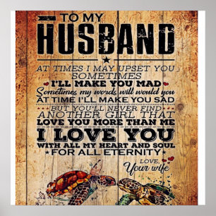 Affiche Lettre à mon mari   Famille mignonne présente