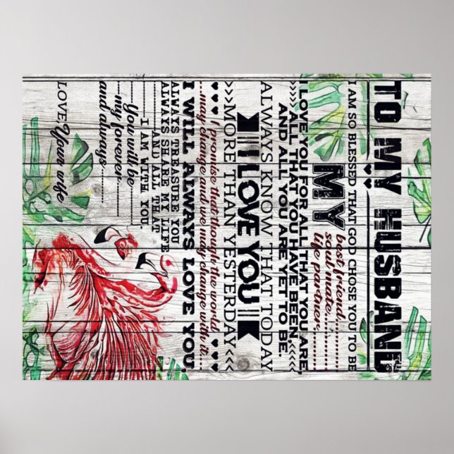 Affiche Lettre à mon mari | Mignonne Présente À Mon Mari| (Devant)