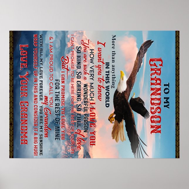 Affiche Lettre À Mon Petit-Fils Cadeau, L'Idée Cadeau Bébé (Devant)