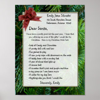 Affiche Lettre à Père Noël, Créez-le en ligne ! Cadre facu