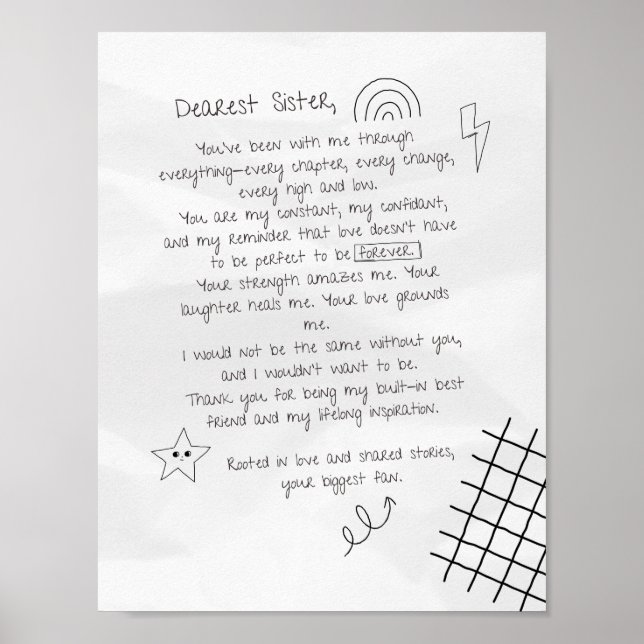 Affiche Lettre à Soeur (Devant)