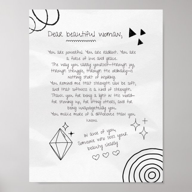 Affiche Lettre à une belle femme (Devant)