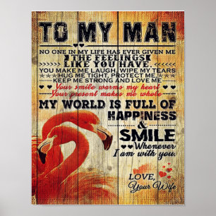 Affiche Lettre adorable à mon mari   Bel cadeau