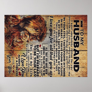 Affiche Lettre adorable au mari   Joli cadeau à mon homme