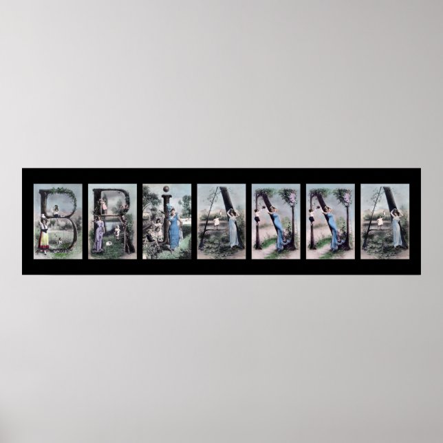 Affiche LETTRE Alphabet BRIANNA Nom Art (Devant)