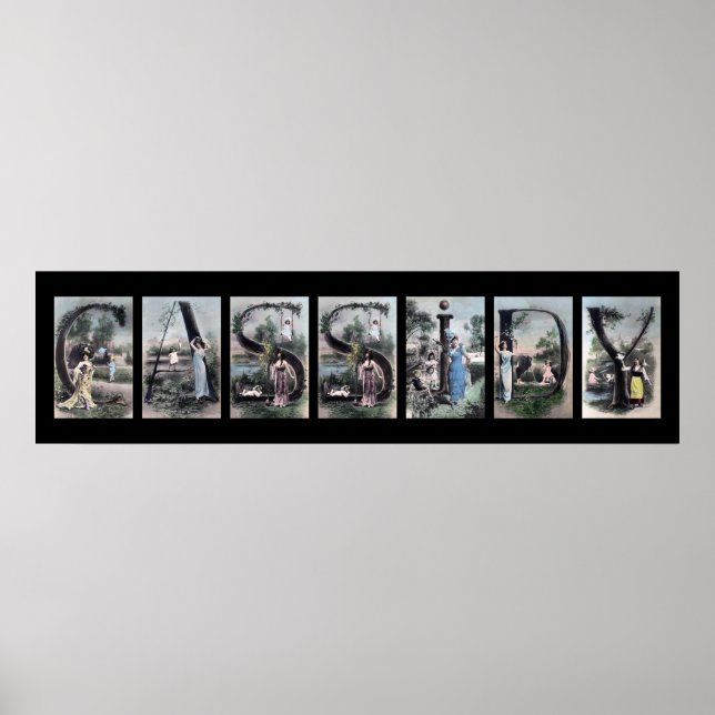 Affiche LETTRE alphabet CASSIDY Nom Art (Devant)