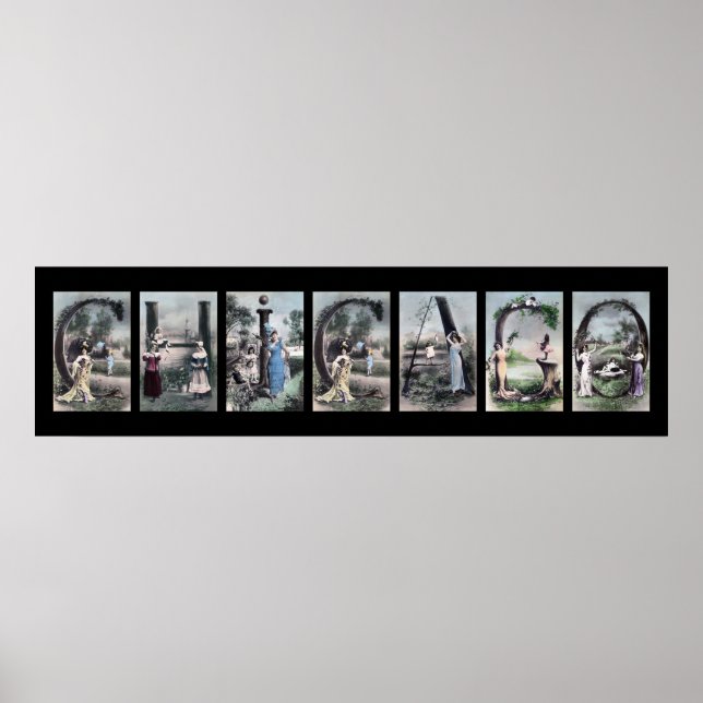 Affiche LETTRE Alphabet CHICAGO Nom Art (Devant)