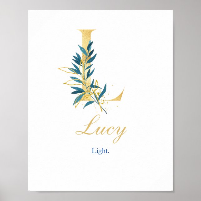 Affiche Lettre alphabétique L Nom et signification de l'af (Devant)