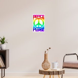 Affiche Lettre arc-en-ciel Peace Please