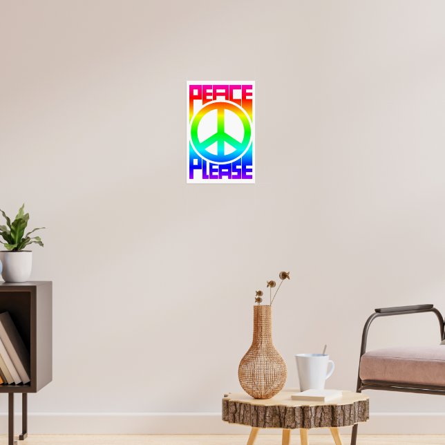 Affiche Lettre arc-en-ciel Peace Please (Salon 3)