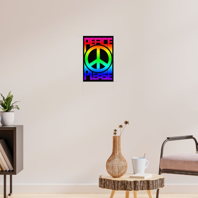 Affiche Lettre arc-en-ciel Peace Please (Salon 3)