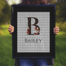 Lettre B de la Reine des Coeurs et Alice de Wonder