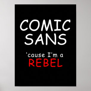 Affiche LETTRE blanche COMIC SANS