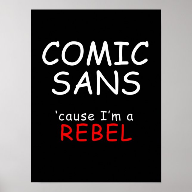 Affiche LETTRE blanche COMIC SANS (Devant)