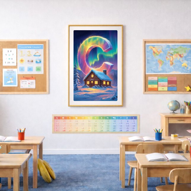 Affiche Lettre C Aurore | Impression d'art des Aur (Créateur téléchargé)